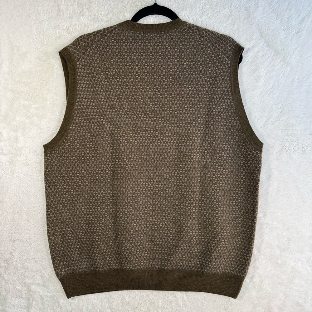 Brooks Brothers 346 Lambswool Vest Men’s Large Green Preppy Academia Grandpacore - Picture 5 of 7